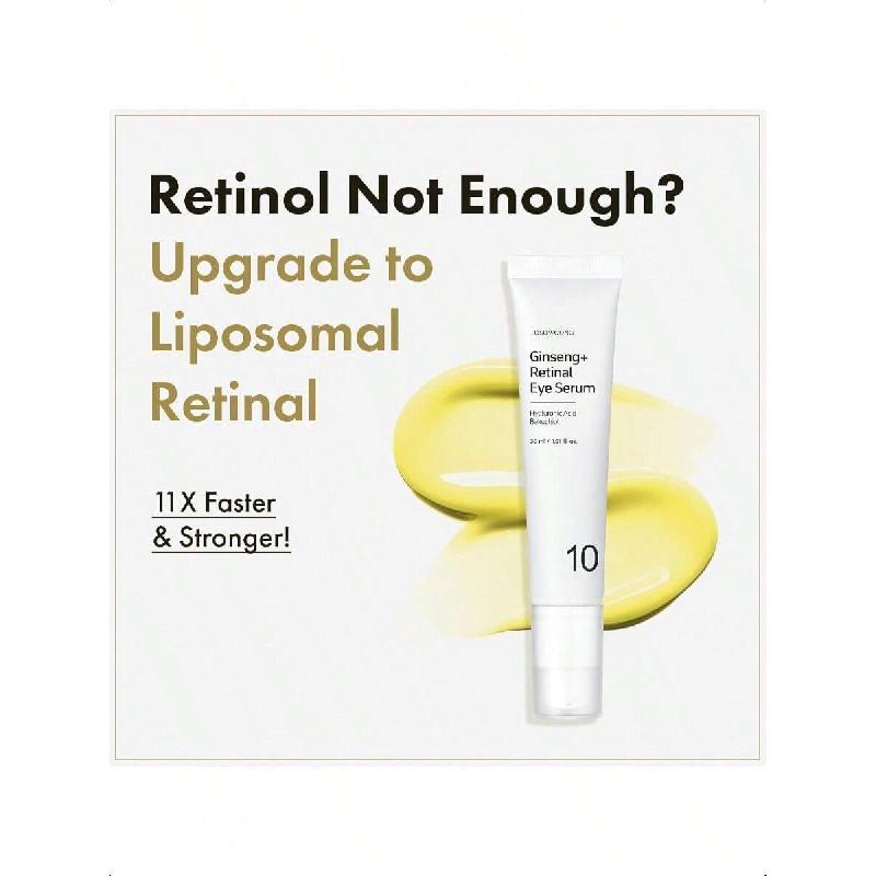 Tosowoong Ginseng Plus Retinal Eye Serum 30ml | Potent Blend Of Retinal, Niacinamide & Bakuchiol, Targets Puffy Eye Bags, Fine Lines