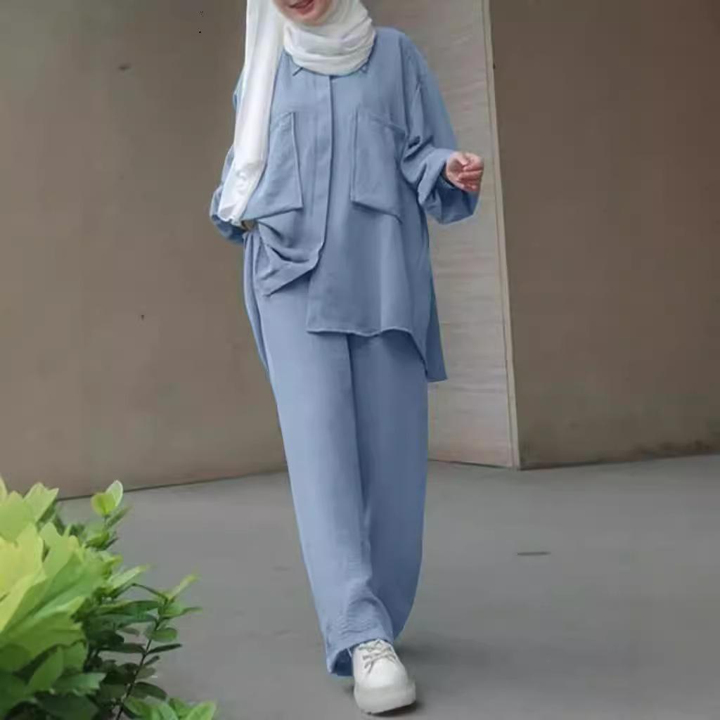 Women's Plus Size Fall Long Sleeve Pants Shirt Suit