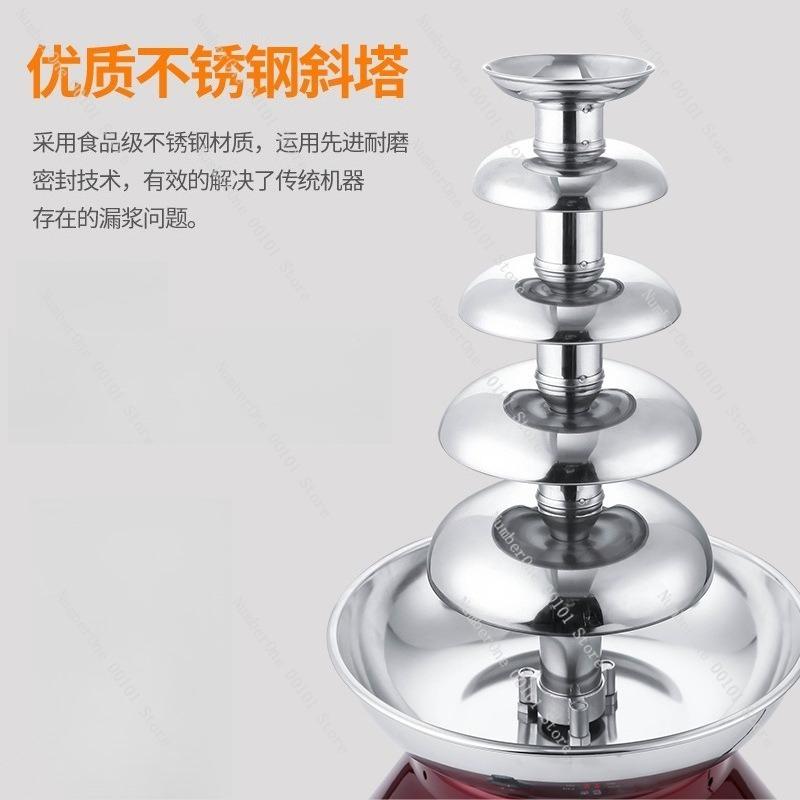 Commercial Chocolate Fountain Machine,Five-Layer Stainless Steel Waterfall Party or Wedding,Professional Buffet Dessert Display