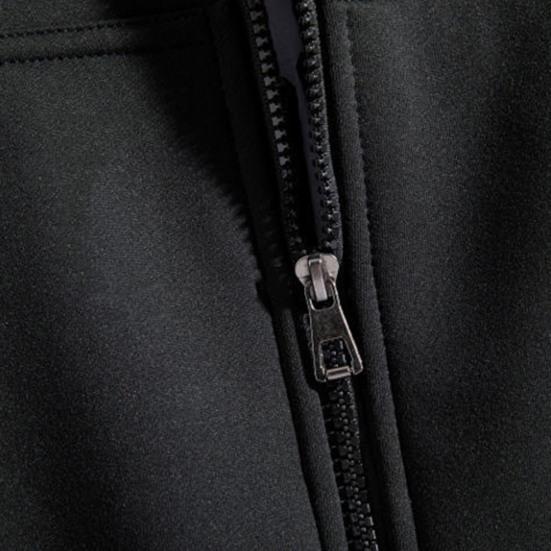Men Hoodie Coat Solid Color Hooded Thicken Plush Winter Jacket for Daily Wear