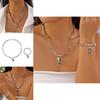 Unique Irregular Shape Alloy Pendant Choker And Wristlet Set With Line Detailing For Females