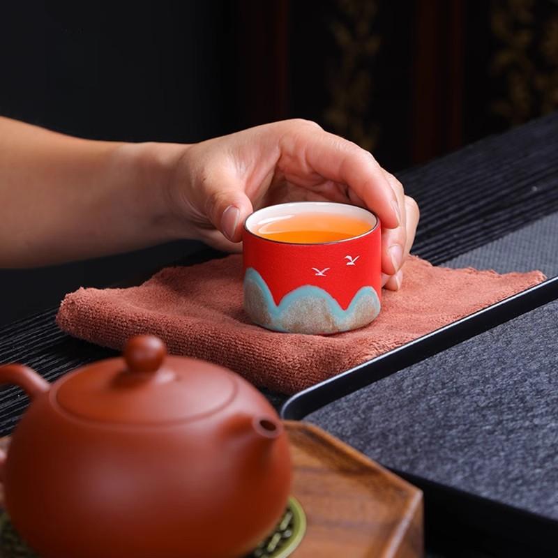 GIANXI Čínská keramická malá čajová souprava ručně malovaná špičková keramická dárková čajová souprava domov 4/5 kusů čajová souprava