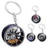 1 Pezzo Mozzo Ruota Portachiavi Auto Giocattolo Fidget Pneumatico Auto Disco Freno Portachiavi Gadget Punta delle Dita Portachiavi Ciondolo per Borse Modello in Lega 3D Regalo