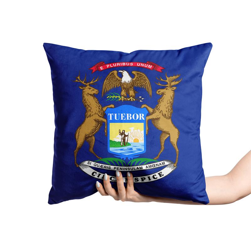 Aertemisi 18'' X 18'' Michigan Square Throw Pillow Cushion Covers Cases Pillowcases For Sofa 45Cm X 45Cm