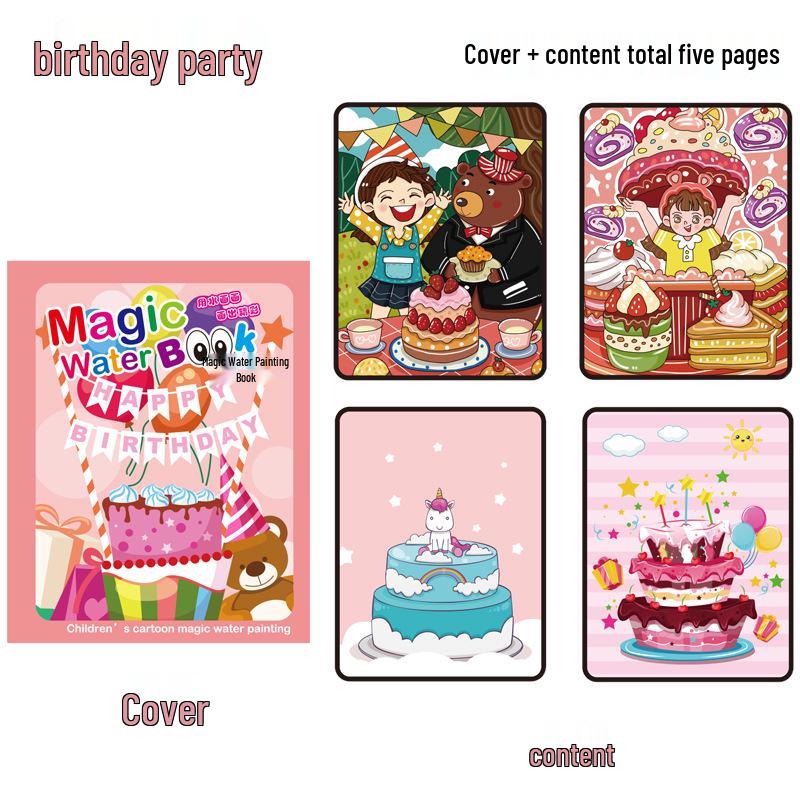 Children's Reusable Magic Water Painting Book: Educational Drawing & Coloring Set