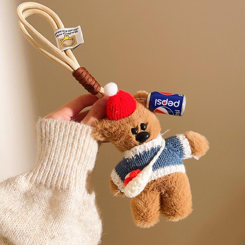 Pendant Plush Batch Bean Bear Kt Cat Keychain Couple Book Bag Mobile Phone Pendant