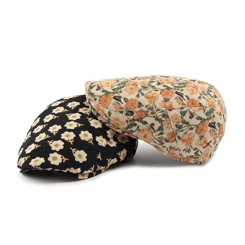 Frühlings-Herbst Baskenmütze Damen Kordmütze Leopardenmuster Schirmmütze