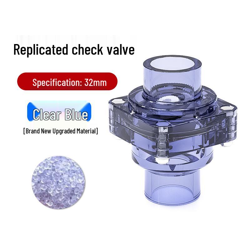 PVC Transparenter Rückschlagklappe mit Klappe, Rückflussverhinderer Sanitärfitting für 32/40mm Abflussrohre