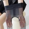 Women's Open Crotch Black Stockings - Ultra-Thin, 0D, Anti-Snag, Hand-Tearable, Sexy, and Customizable.