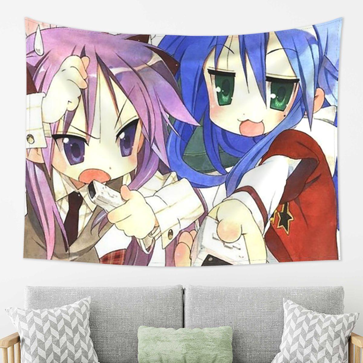 

Lucky Star Anime Tapestry Wall Hanging Aesthetic Home Decoration Tapestries for Dorm Room 74x94cm(29x37in)