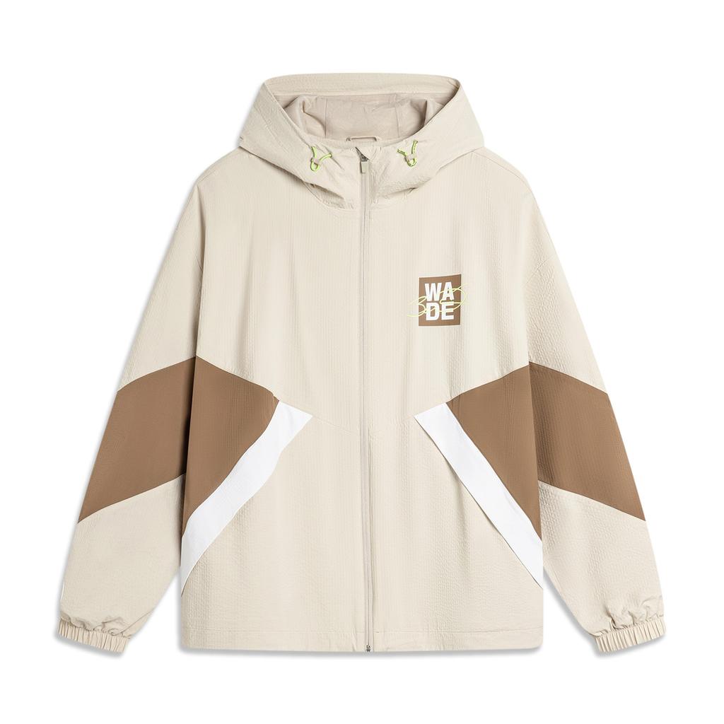 Li Ning Wade Series Hooded Windbreaker Men Outerwear Oatmeal-Gray AFDU217-5