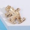Blucome Cartoon Oil Dripping White Skating Snowman Brooch Girl Scarf Christmas Cute Accessory Pin
