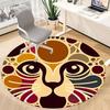 1pc Lion Safari Office Round Area Rug, Indoor Mat Suitable For Office, Under Office Chairs Bedroom Living Room Home Decor, Room Deco 064
