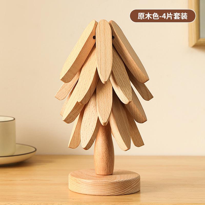 Kreatives Holz-Hitzebeständiges Pad Tischmatte Ein Baum Handschutz Topfhalter Untersetzer Esstisch Dekorative Accessoires