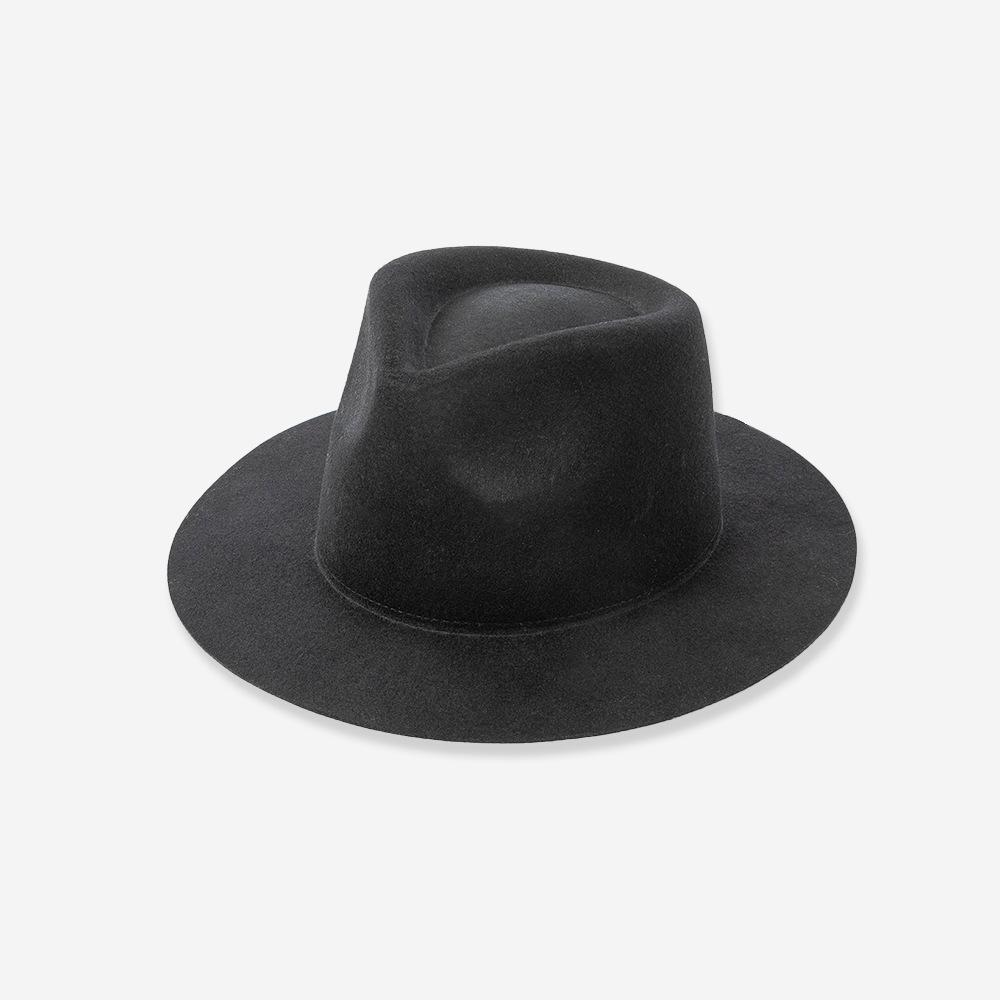 Europe, America autumn and winter new fashion leisure crown top short brim wool jazz hat outdoor shopping concave top hat