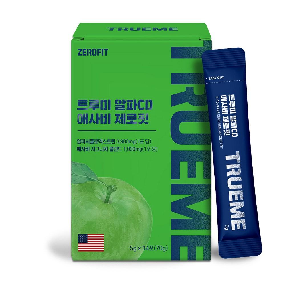 Trueme Alpha CD Apple Cider Vinegar Zero Fit Apple Flavor, 14 Servings