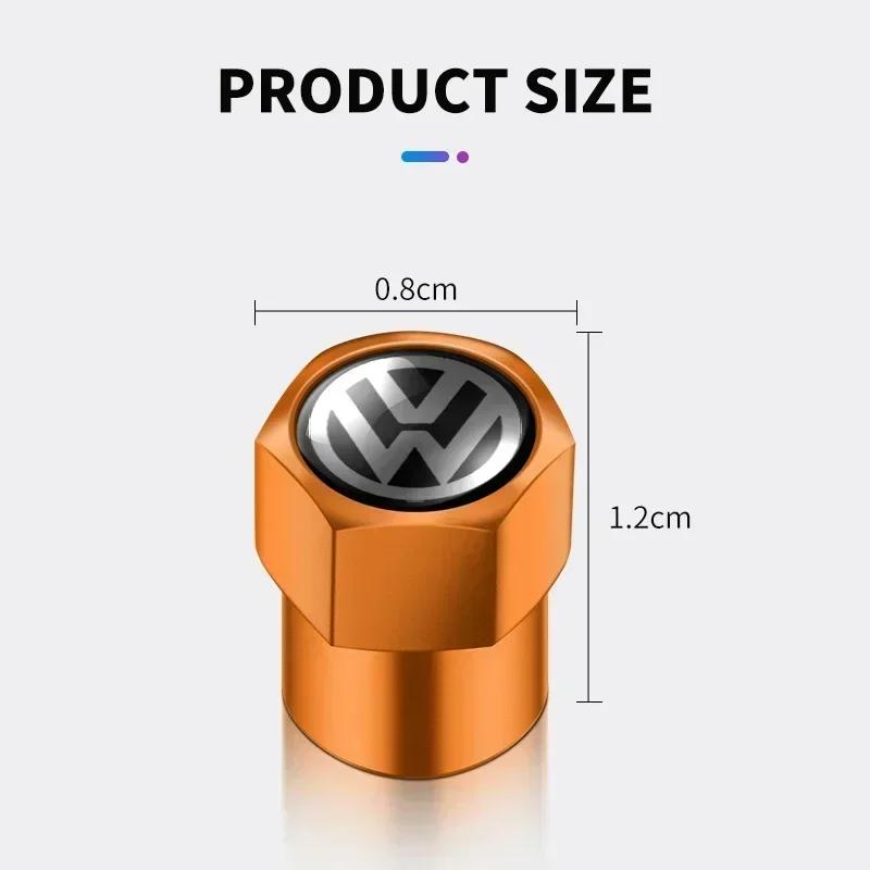 VW 4pcs Car Wheel Tire Valve Caps Stem Case With Logo Auto Styling For Volkwagen VW R-line GTI UPi Golf Passat Jetta Touran CADDY