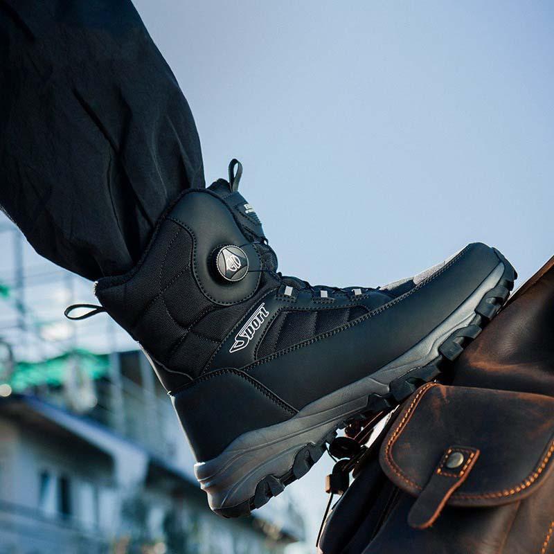 Men's Winter Cold -40 ° Thickened Padded Waterproof Comfortable Warm Lightweight Hiking Non-slip Thick Sole Cushioning Snow Boots Martin Boots