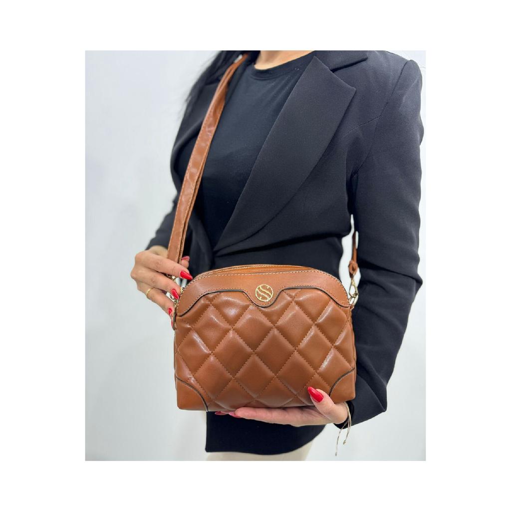 Verstellbare Schulter- und Umhängetasche für Damen mit Kreuzriemen und 4 Fächern