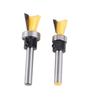 Set 2 Pezzi Fresa a Coda di Rondine con Cuscinetto Fresatrice per Legno Gambo 1/4in