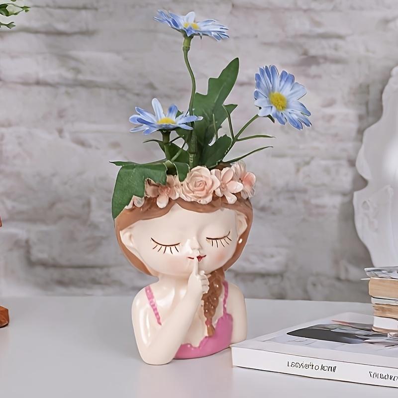 Modern Fairy Quiet Self-Watering Planter with Drainage - Succulent Friendly Resin Flower Pot for Living Room & Garden Decor