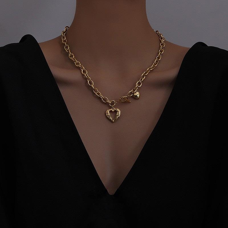 316L Stainless Steel Necklace Sexy Love Heart Clavicle Chain Multifunctional Women's Necklace Jewelry Gift