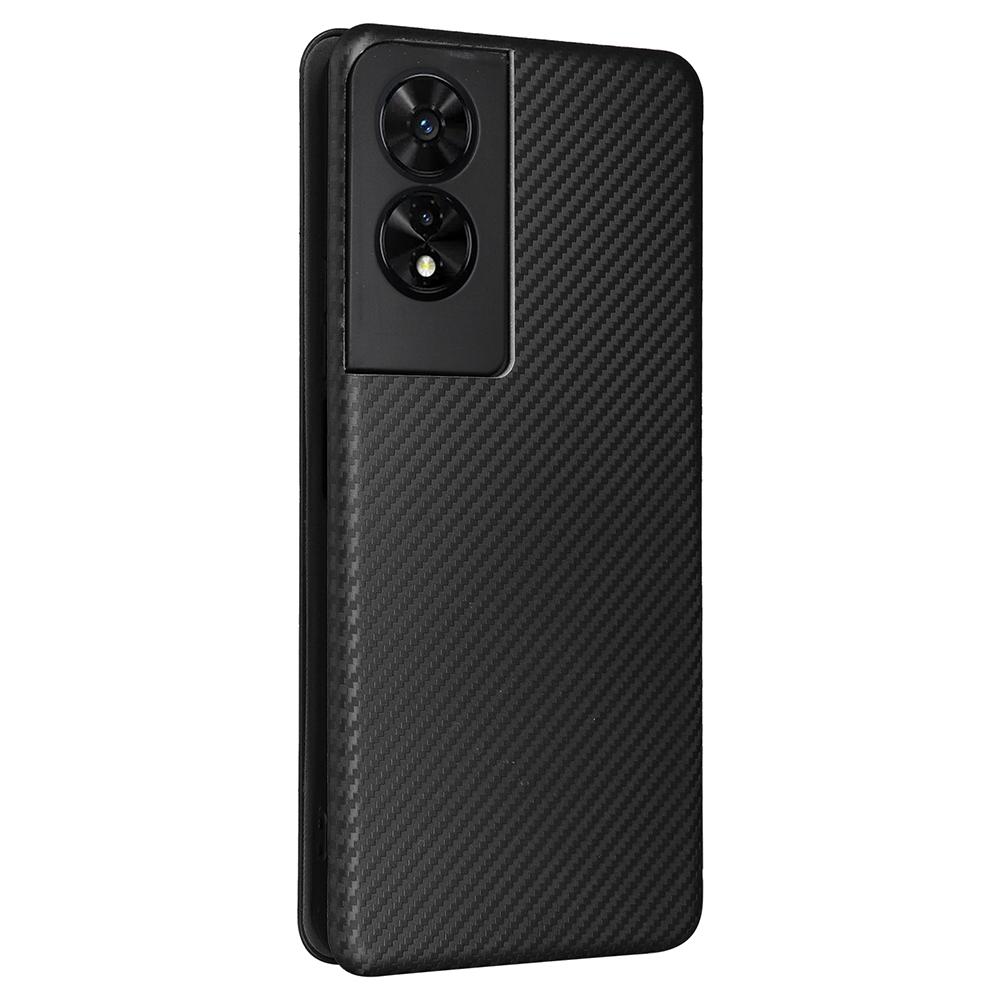 Pro pouzdro na telefon TCL 505 Kožené s texturou uhlíkových vláken Magnetické zavírání Skořepina