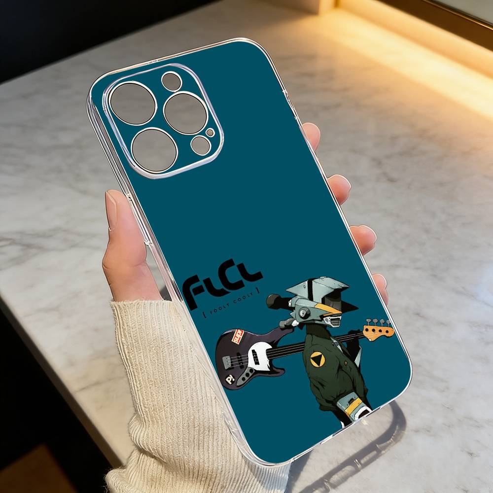 

FLCL First L-Love C-Cyber Love Phone Case Transparent Silicone Soft For iPhone 17 16 15 14 13 12 11 Mini Pro Max Plus iPhone14ProMax