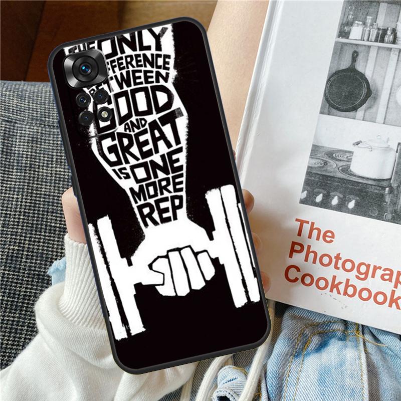 Bodybuilding Gym Fitness Phone Case For Redmi Note 10 9 8 11 12 Pro 9S 10S 11S 12S Cover For Redmi 12 12C 9C 10C 13C