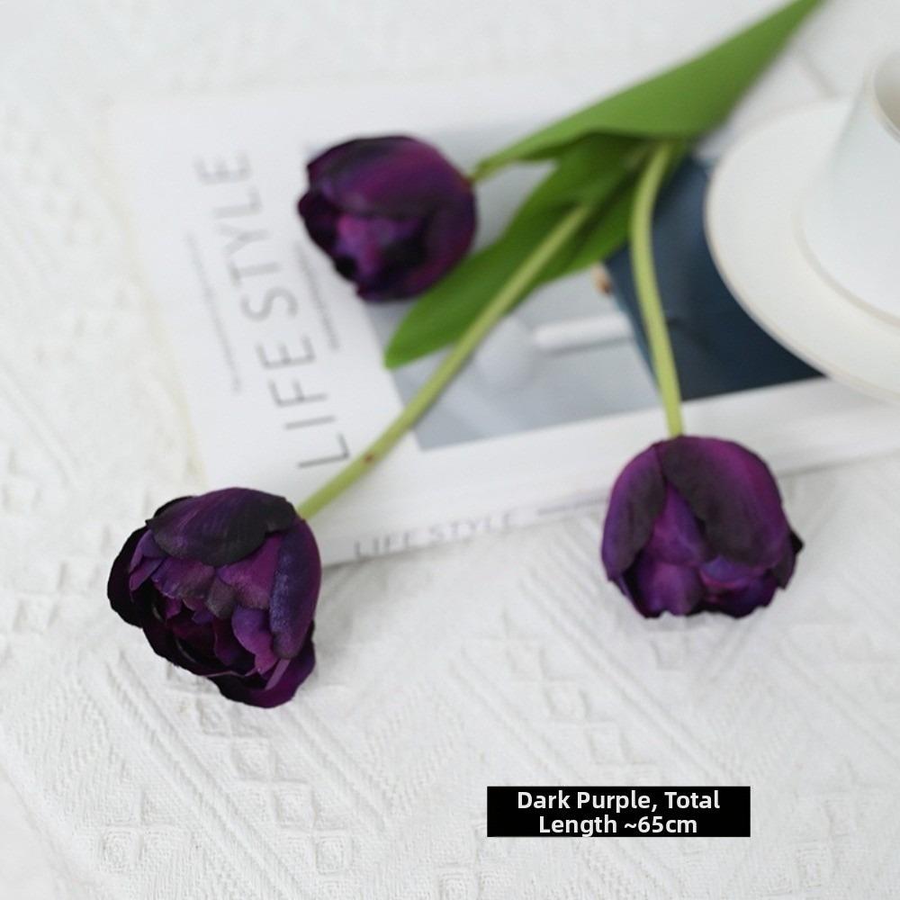 

Real Touch Artificial Flowers Soft Texture Moisturizing Hand Feeling Faux Flowers Flower Bouquet Party Decoration фіолетовий
