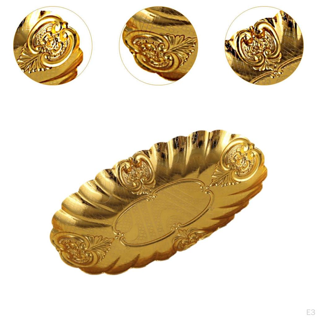 Süßigkeiten- und Nüssebehälter Schmuck-Schnickschnack-Schale Stilvoll Kreativ Dekorativ Metall Serviertablett Oval