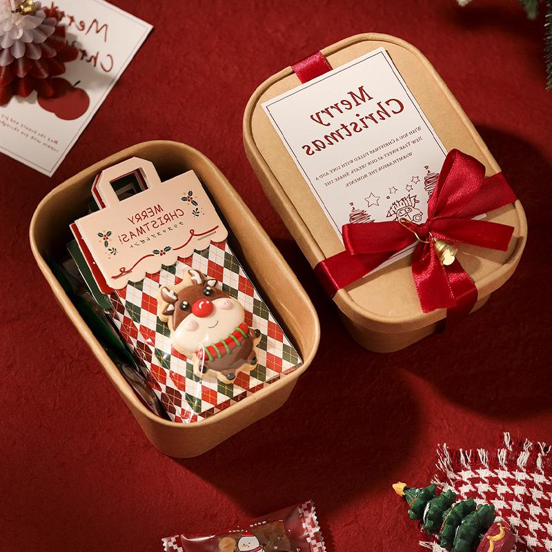Christmas Gift Boxes Candy Biscuit Chocolate Baking Tote Gift Boxes Souvenir Empty Boxes Festival Holiday Gift Box