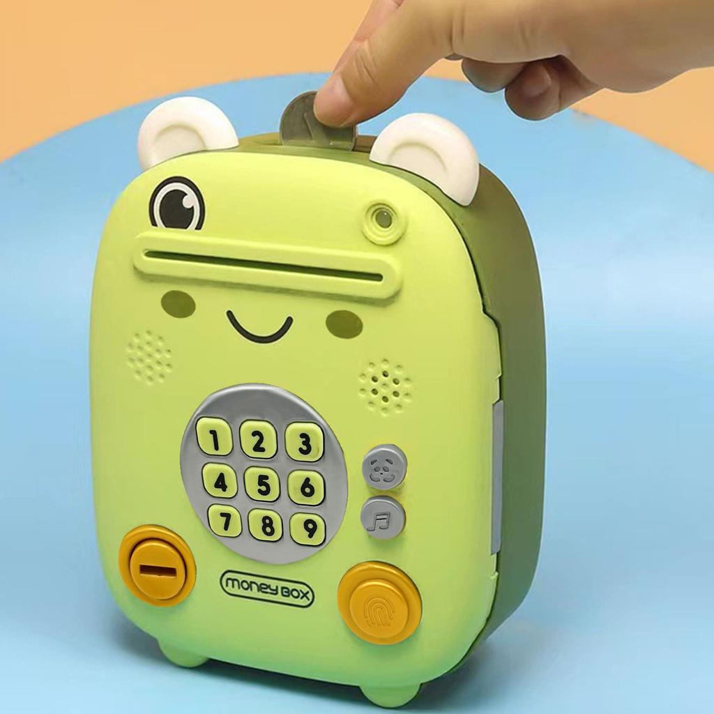 1pc Childrens Frog Bank Money Boxes Combination Lock Coin Saving Banknote Cash Frog Deposit Safe Box Storage Case Gift