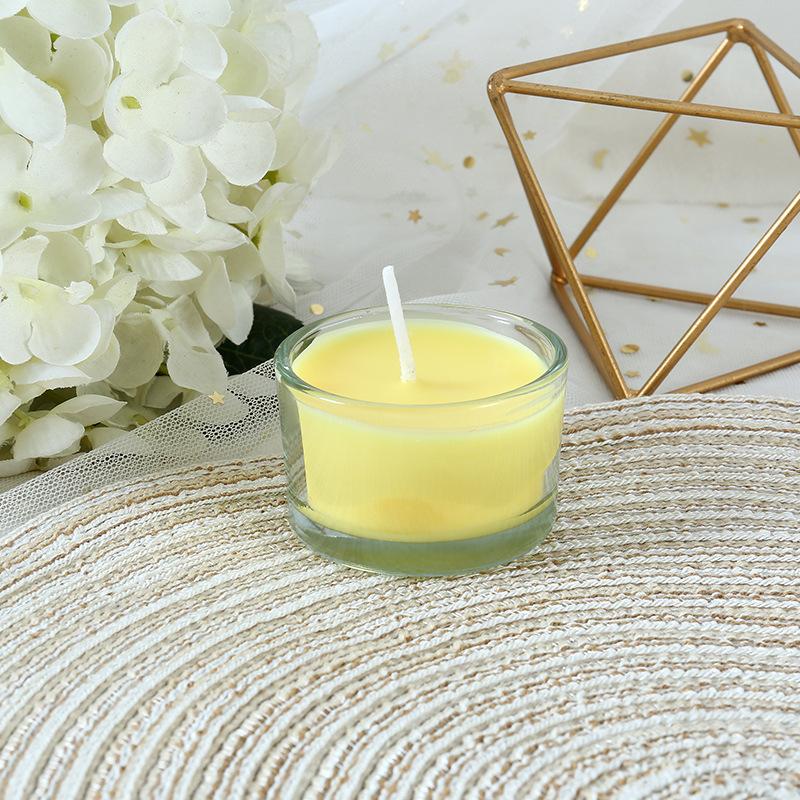 Small Round Glass Cup Candlestick Candlestick Removes The Flavor Valentine's Day Expression Romantic Candlelight Dinner Aromatic Candle