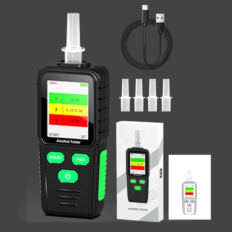 

1 шт. Алкотестер видування Перевірка Детектор алкоголю за кермом Детектор алкоголю в дорожньому русі Інтелектуальне голосове сповіщення чорний