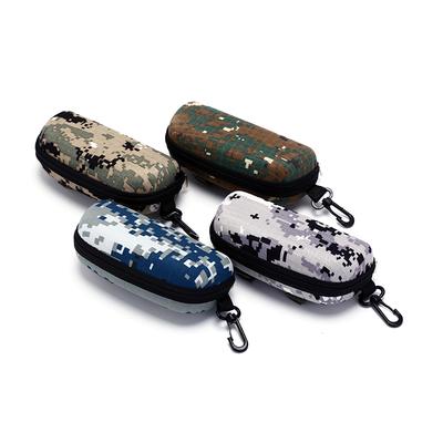 Portable Carabiner EAV Eye Glasses Sunglasses Case Box Hard Zipper Case Sunglasses Bag with Hook