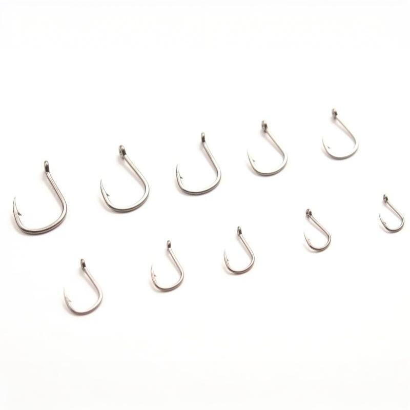 300PCS Barbed Fishing Hooks Carbon Steel Super Sharp Silver Size 3 to 12 for Saltwater Offshore Fishing