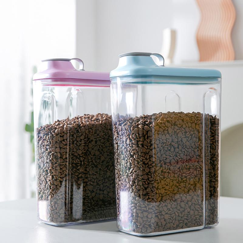 Cat Dog Sealed Food Bucket Large Pour Spout Pet Food Storage Containers Dispenser Box Pet Supplies
