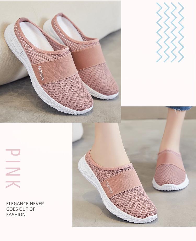 Damen 2025 Fly-knit Atmungsaktive Geschlossene Zehenpartie Lässige Outdoor-Slipper