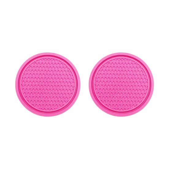 2Pcs Car Cup Coasters Solid Color Non-Slip Design Wear Resistant Heat-Resistant Easy To