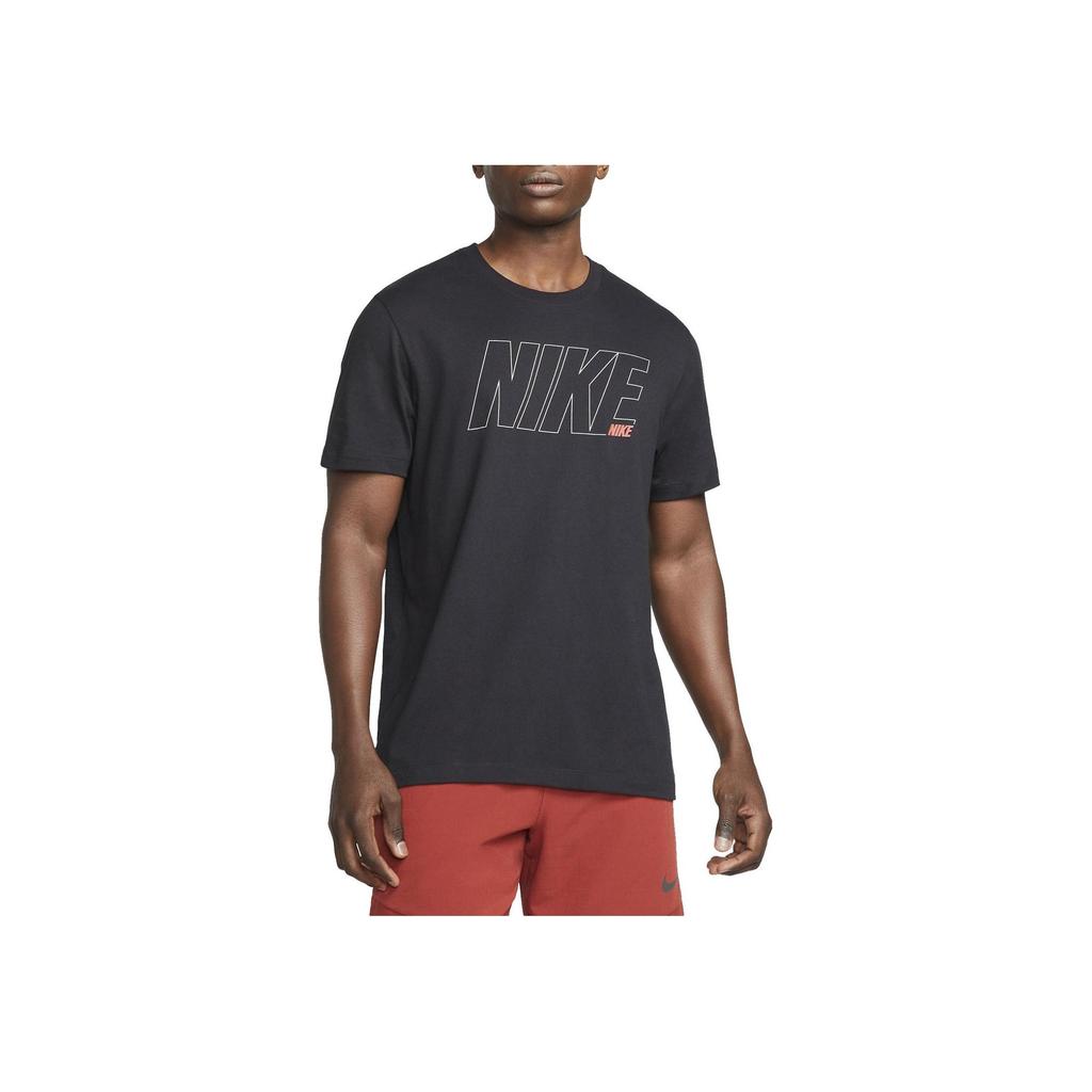 Nike Alphabet Print Logo Crew Neck T-Shirt Men Tops Black DM6255-010
