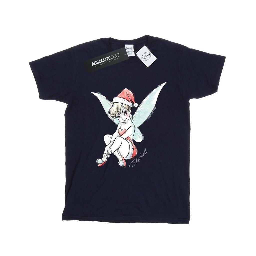 Disney Womens/Ladies Tinkerbell Christmas Fairy Cotton Boyfriend T-Shirt