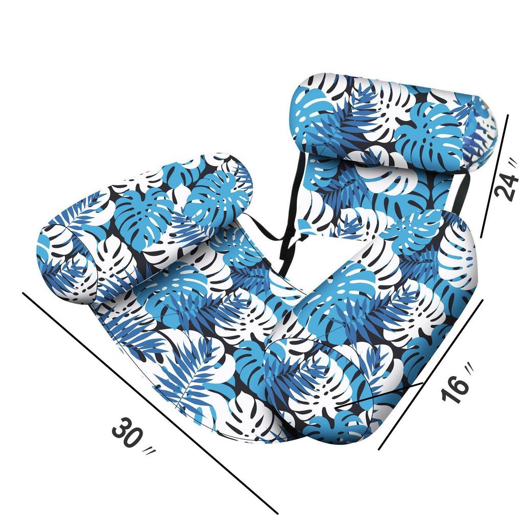 Foldable Inflatable Water Recliner with Mesh Hammock and Dual-Use Backrest
