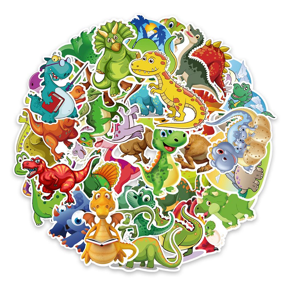 

50 Photos/100 Photos Dinosaur Animals Cartoon Stickers Water Cup Notebook Skateboard Graffiti Waterproof Stickers