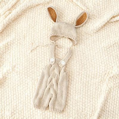 Crochet Knitted Newborn Photography Props Adorable Outfit Featuring Bunny Rabbit Costumes Essential Props Baby Baby Photo Shoots