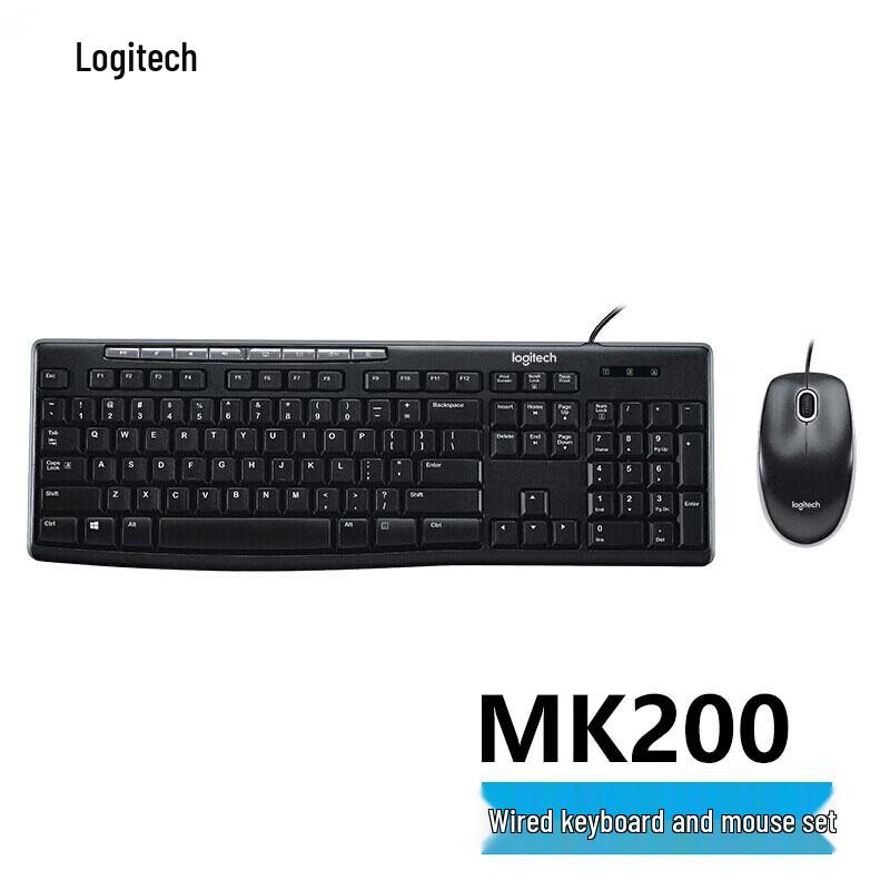 

Logitech MK200 Wired Full-Size Keyboard and Mouse Combo