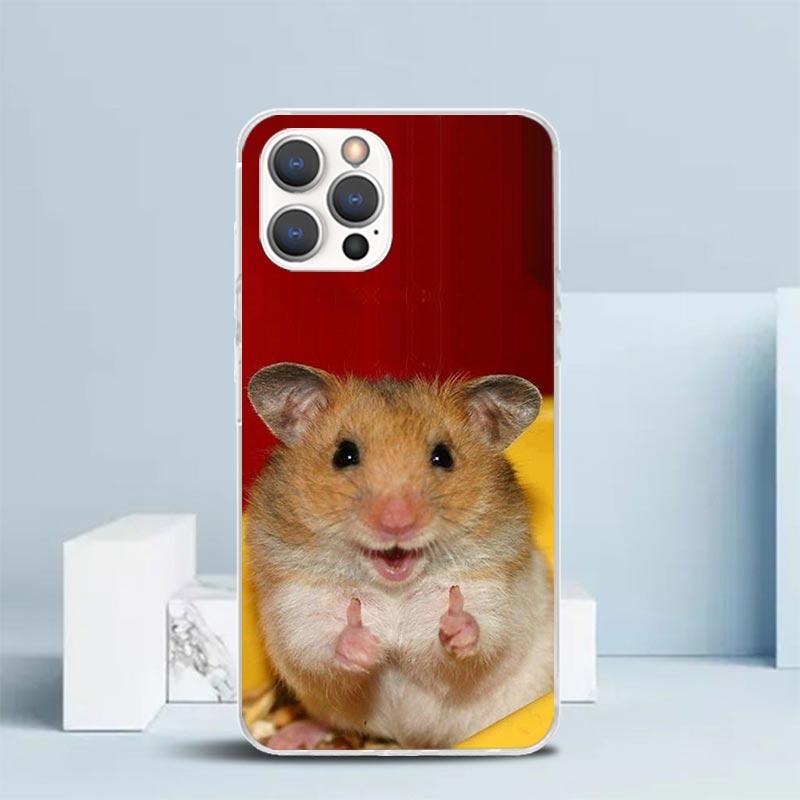 Cute Lovely Pet Hamster Phone Case For IPhone 16 17 Air 16E 15 14 Plus 13 Mini 12 11 Pro Max 7 8 + SE 2020 Soft TPU Back Cover 1