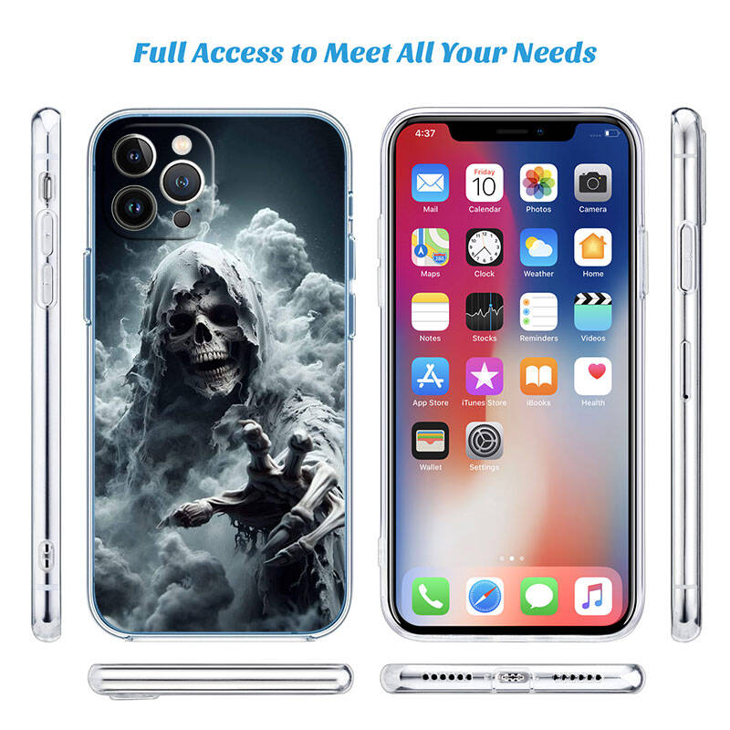 MH66 Grim Reaper Skeleton Skull Case for Motorola E7 G6 G7 G8 G9 Plus Power Play G10 G20 G04 E30 E40 E22 E20 E13 E15 G22 G23 G05 G75 G35 G55