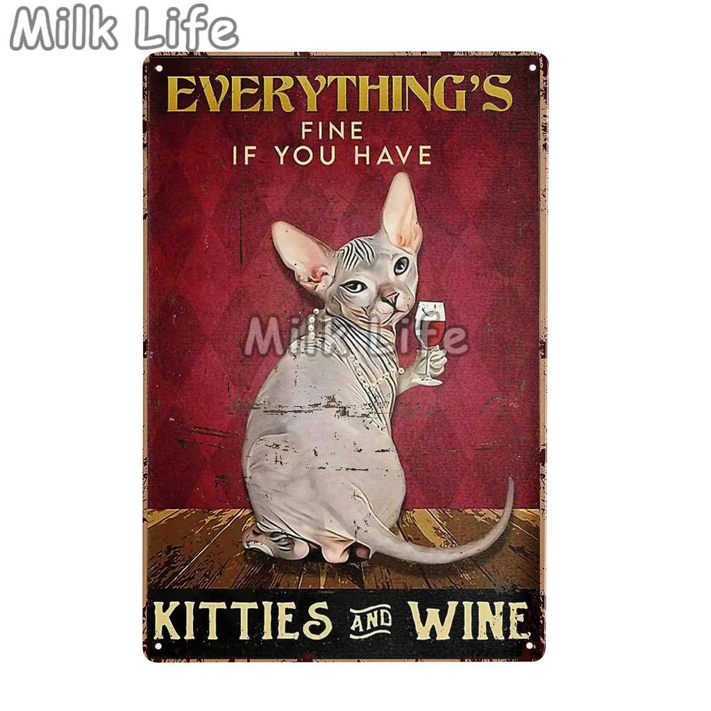 Sphynx Cat-your Butt Napkins My Lady Vertical Poster Home Decor Wall Art Print Poster for Birthday,retro Metal Tin Sign Plates