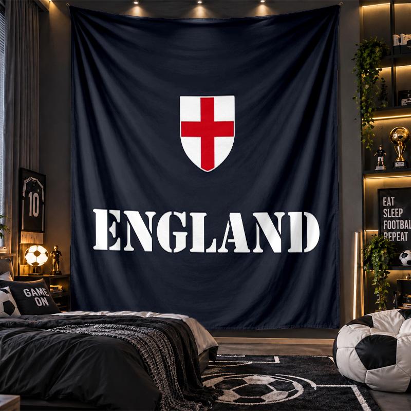 Wandbehang Wandteppich Englische Fußballnationalmannschaft Druckstoff für Wohnzimmer Schlafzimmer Heimdekoration